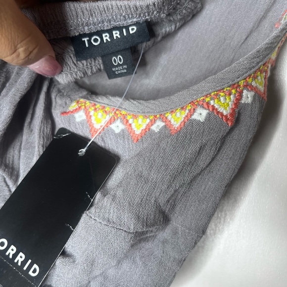 Torrid Charcoal Tank Top with Vibrant Embroidery - Picture 6 of 7